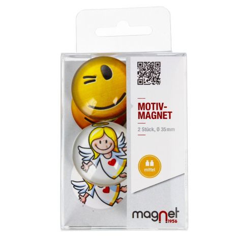 Magnesy Magnet Smiley/Anioł, 2szt 3.5cm